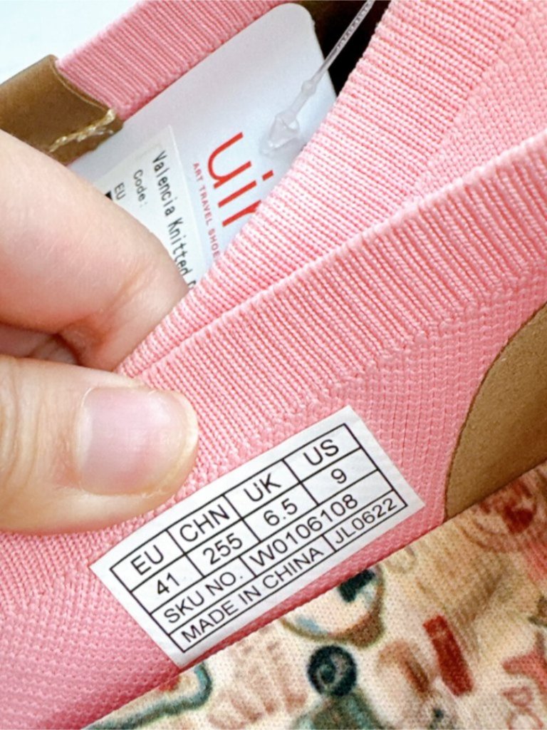 Women’s Size 9 Uin Valencia Knitted Pink Slip-On Shoes Comfort Flats — image 7 of 8